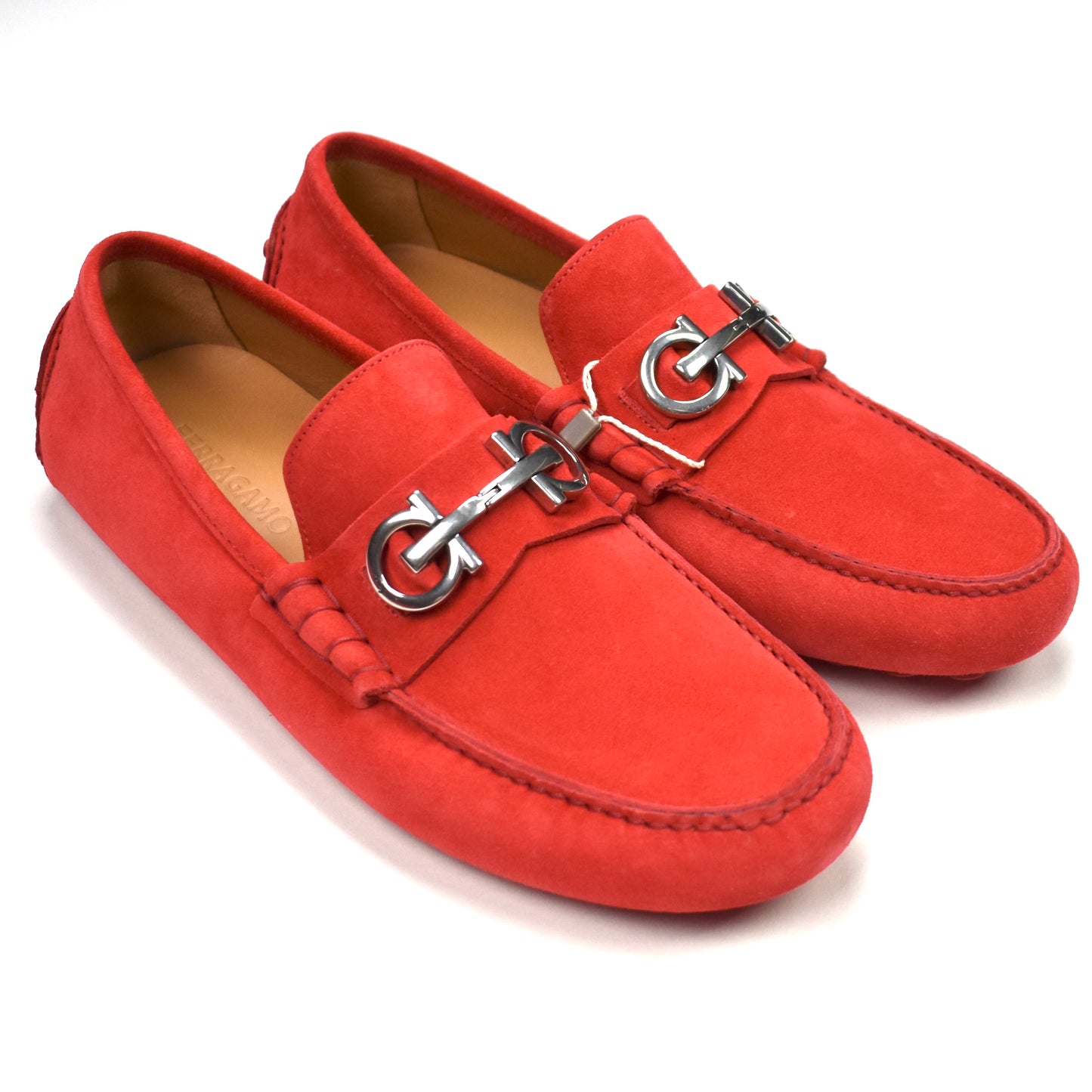 Salvatore Ferragamo - Red Suede Driving Loafers