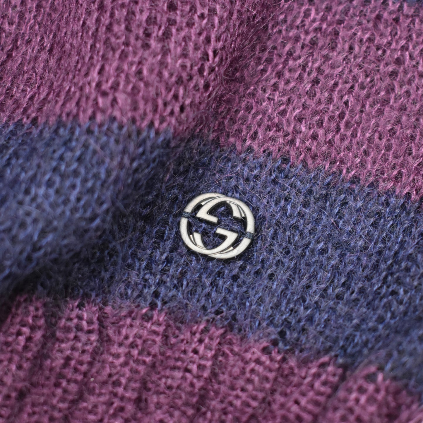 Gucci - Navy & Red Striped Mohair Sweater