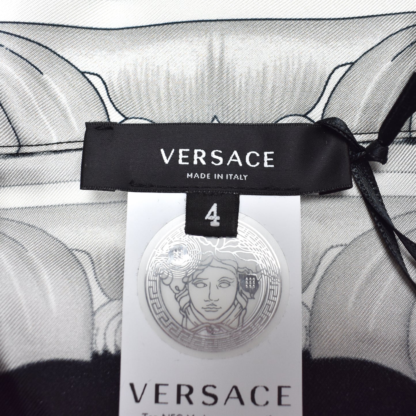 Versace - Black / Silver Barocco Print Silk Shirt