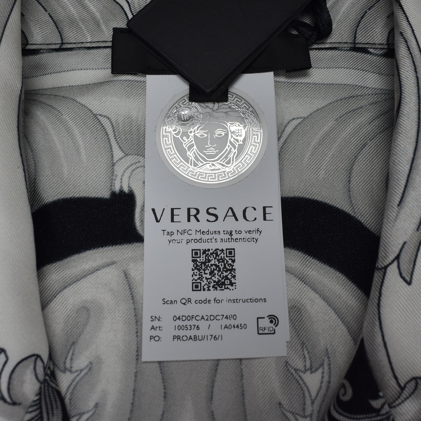 Versace - Black / Silver Barocco Print Silk Shirt