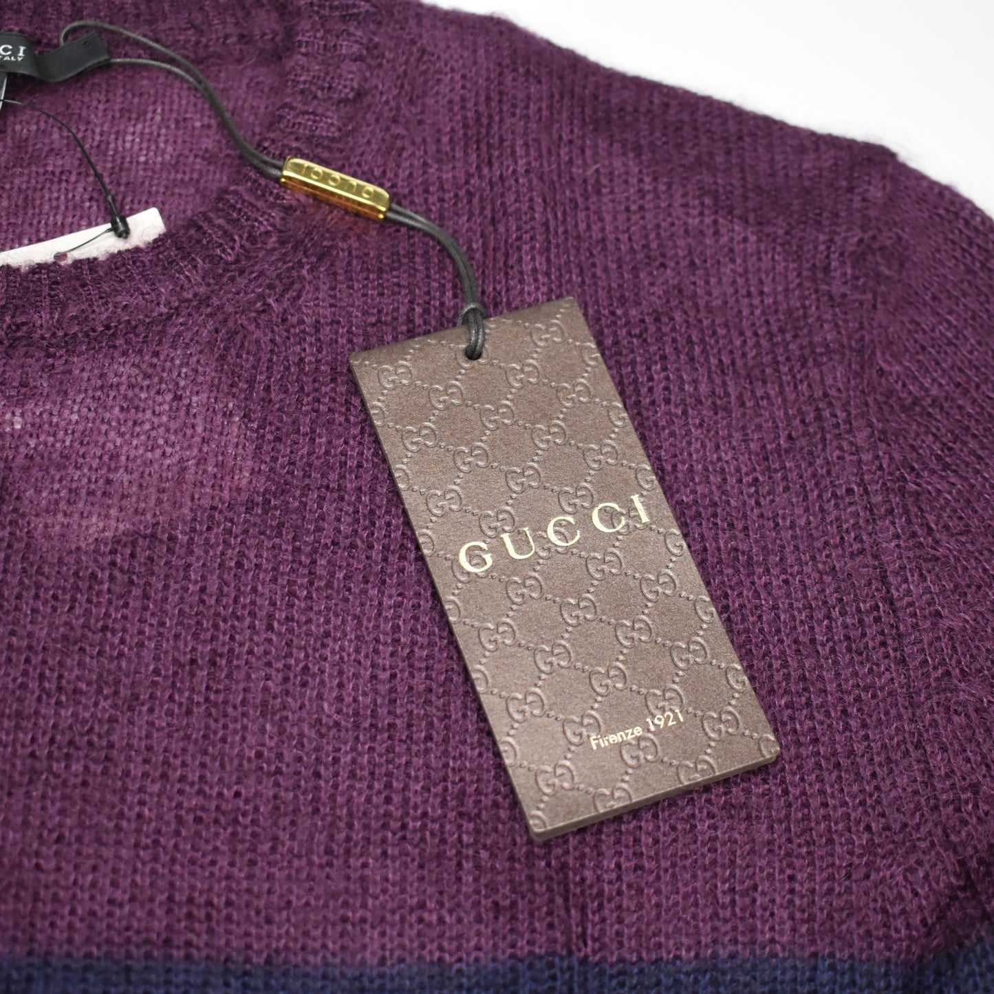 Gucci - Navy & Red Striped Mohair Sweater