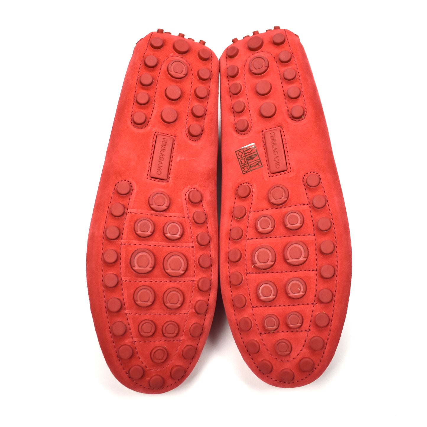 Salvatore Ferragamo - Red Suede Driving Loafers