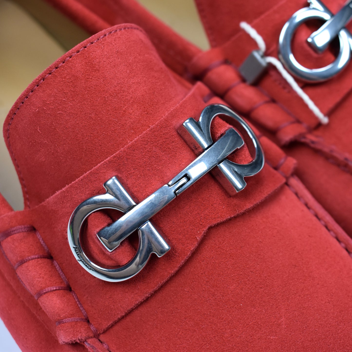 Salvatore Ferragamo - Red Suede Driving Loafers