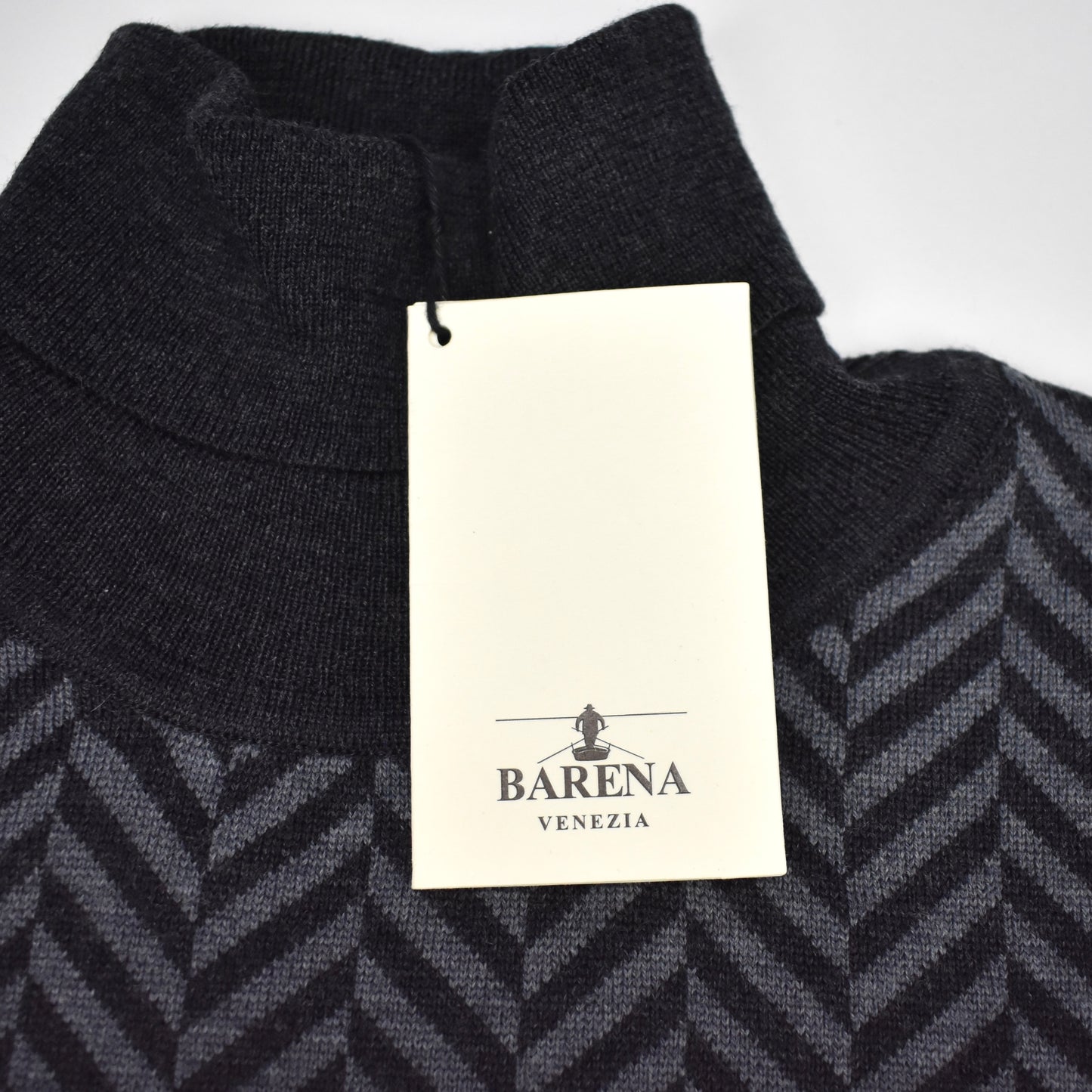 Barena Herringbone Knit Turtleneck Sweater
