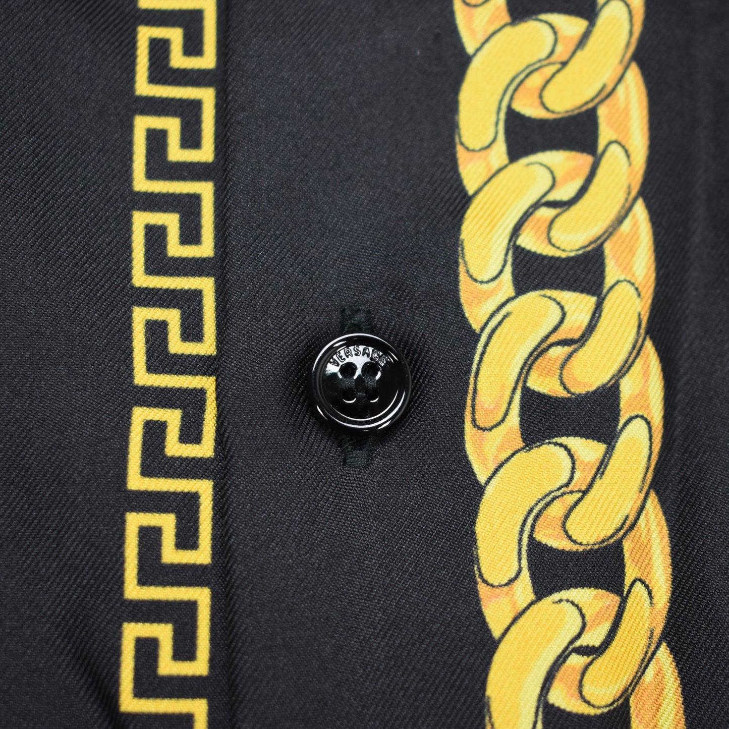 Versace - Black / Gold Medusa Chain Print Silk Shirt