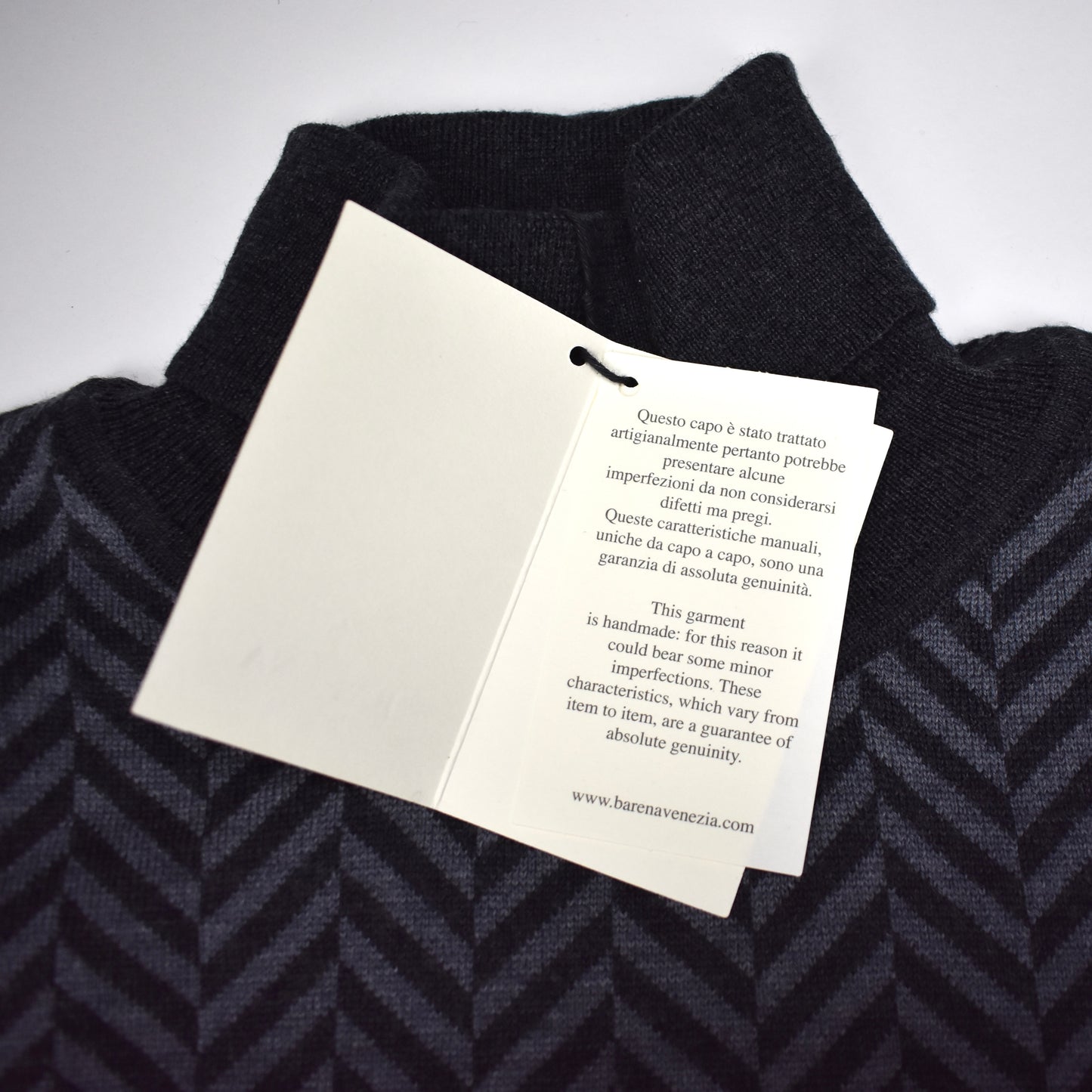 Barena Herringbone Knit Turtleneck Sweater