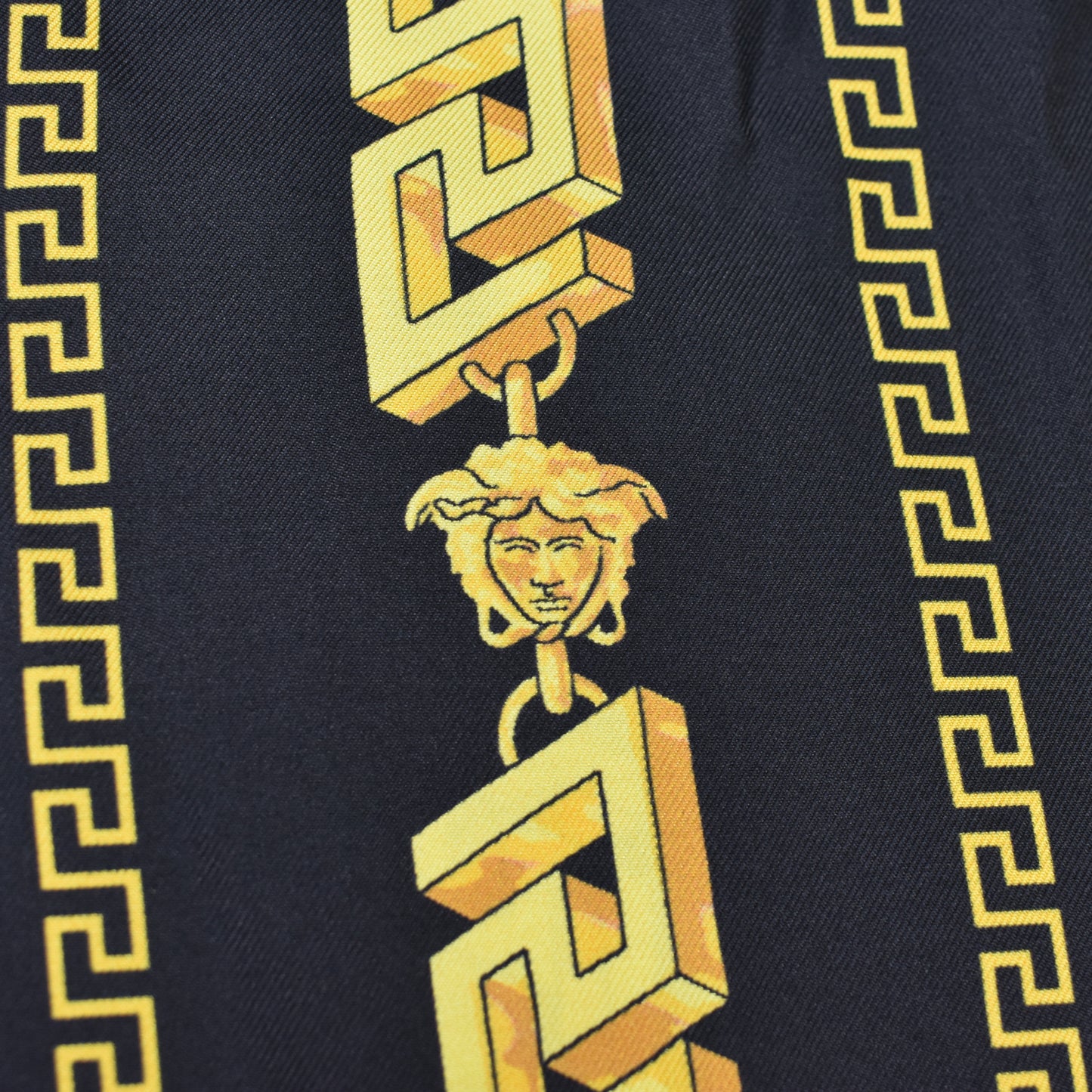 Versace - Black / Gold Medusa Chain Print Silk Shirt