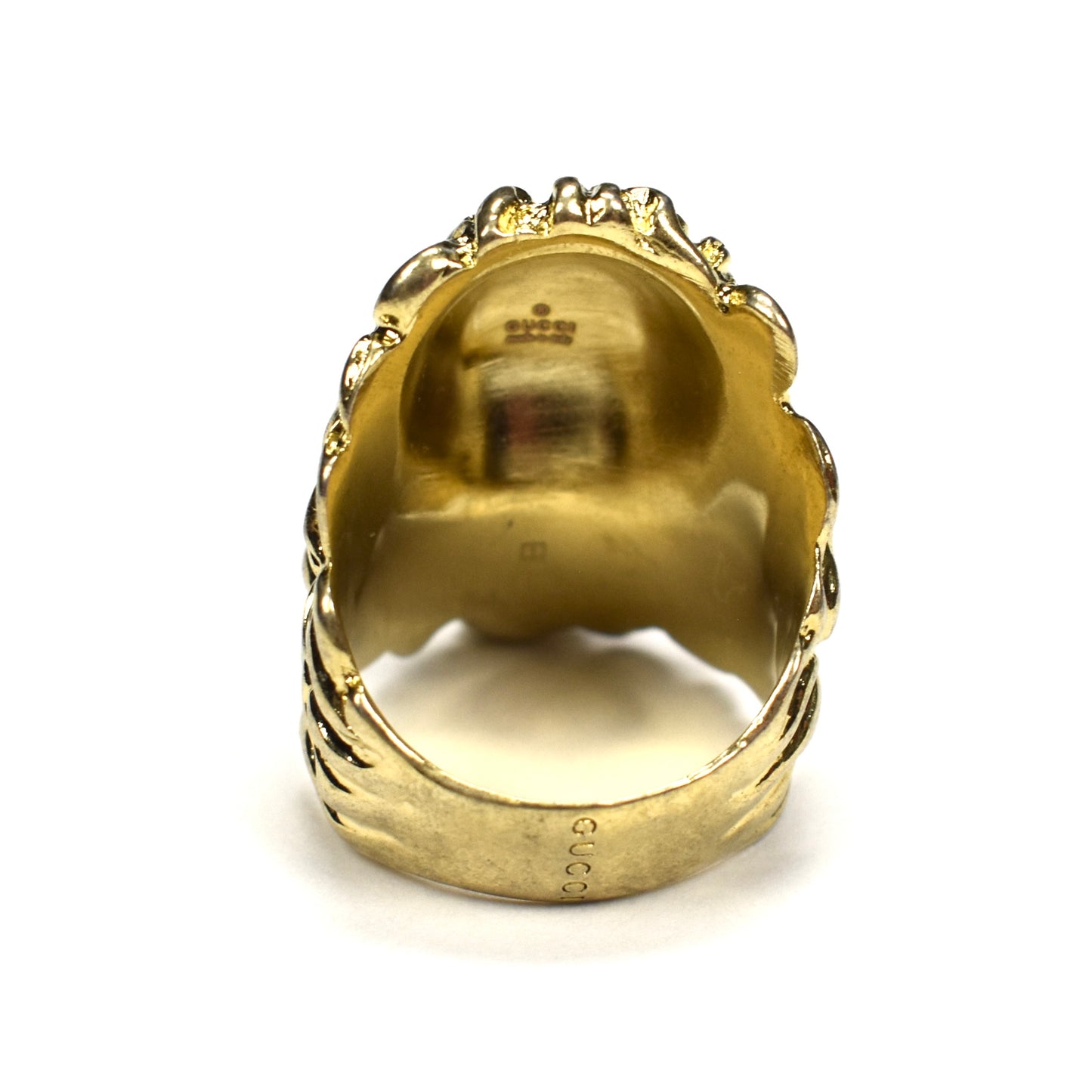 Gucci - Gold Clear Crystal Lion Ring