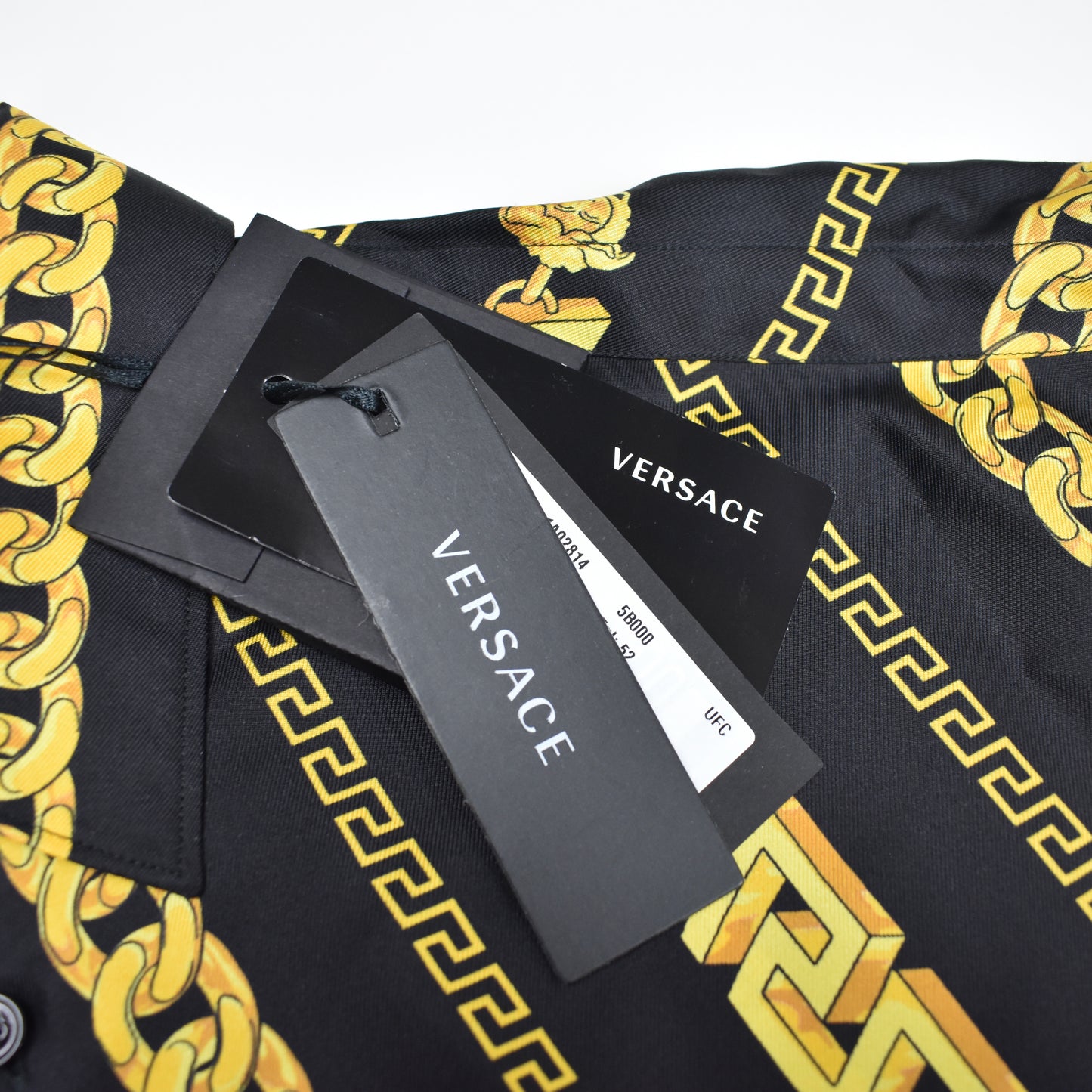 Versace - Black / Gold Medusa Chain Print Silk Shirt