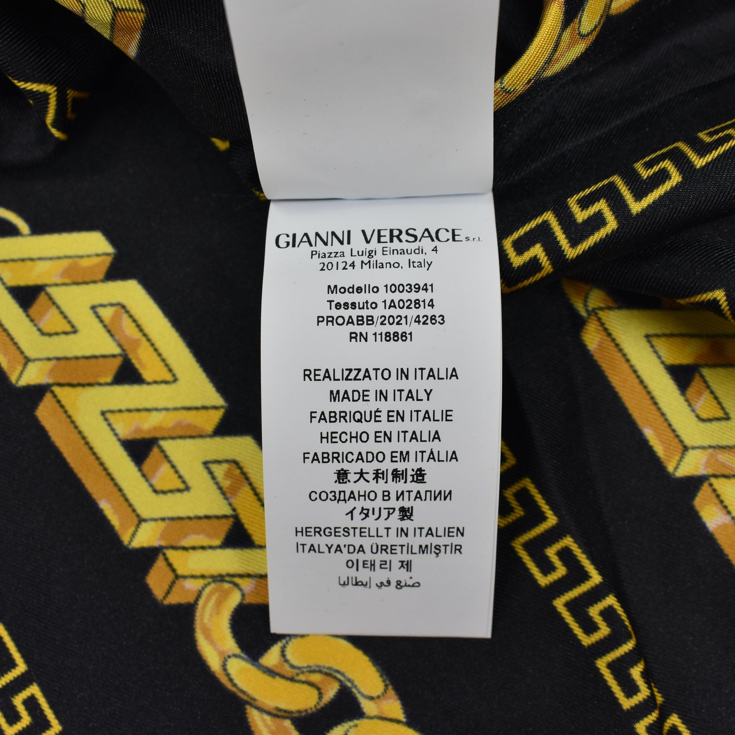 Versace - Black / Gold Medusa Chain Print Silk Shirt