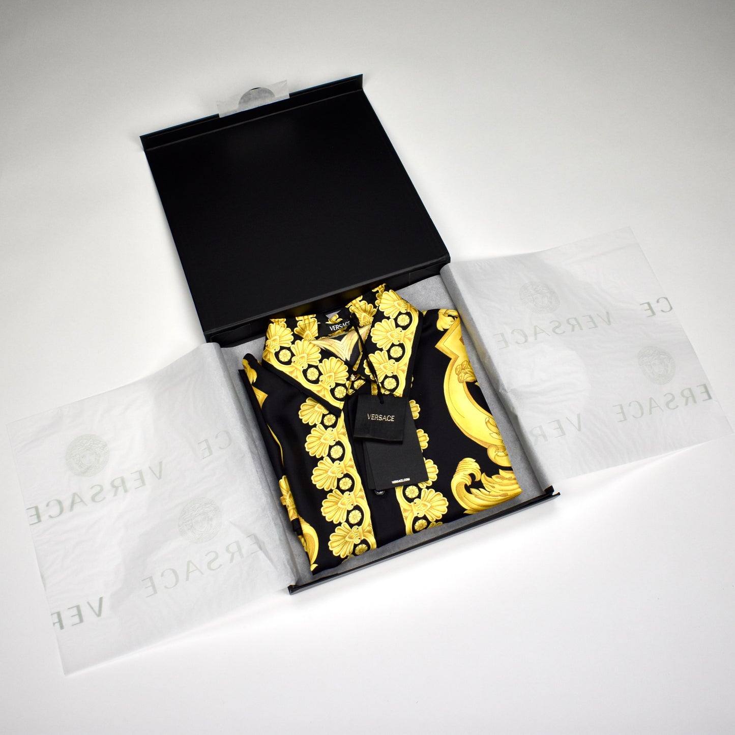 Versace - Black / Gold Barocco Medusa Silk Shirt