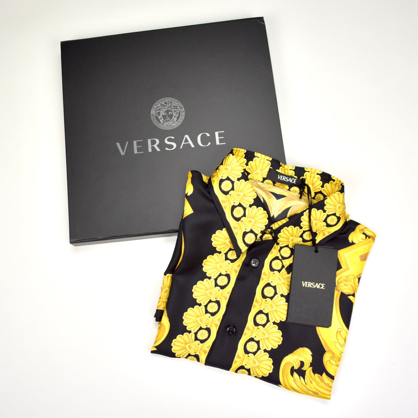Versace - Black / Gold Barocco Medusa Silk Shirt