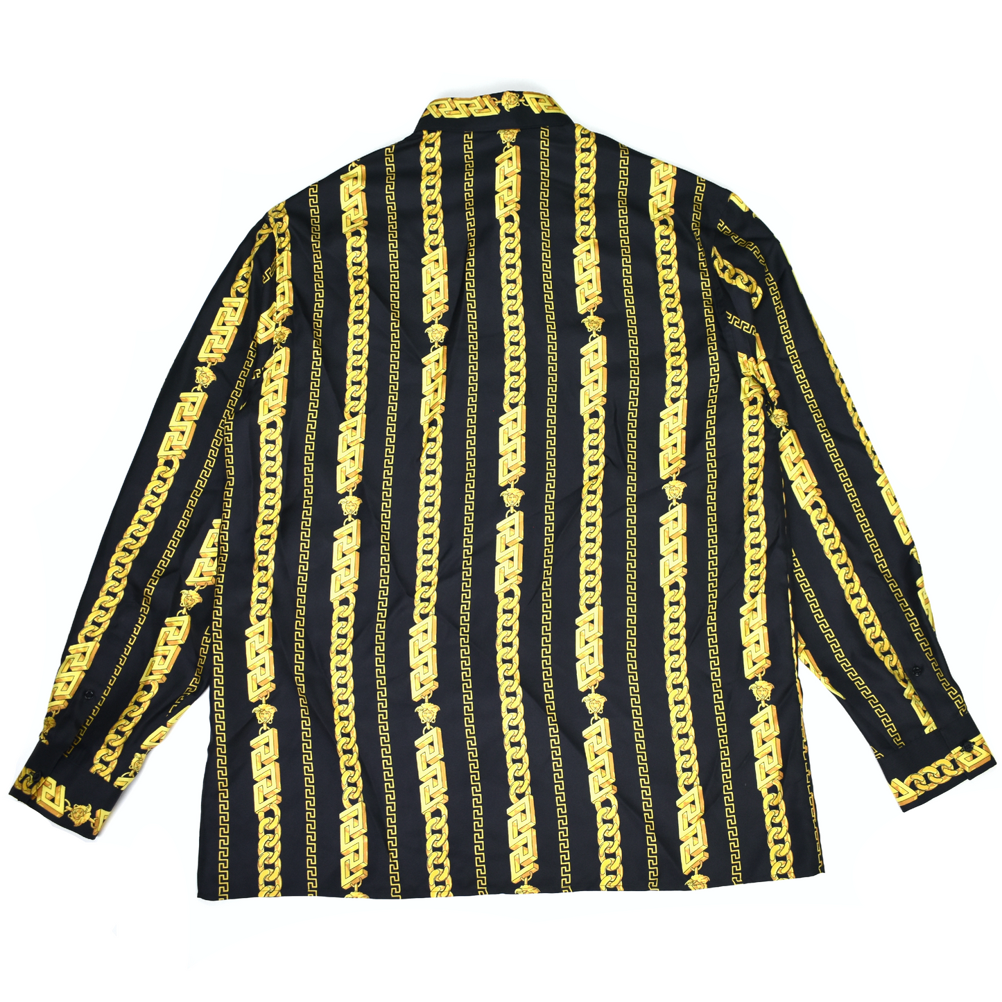 Versace - Black / Gold Medusa Chain Print Silk Shirt