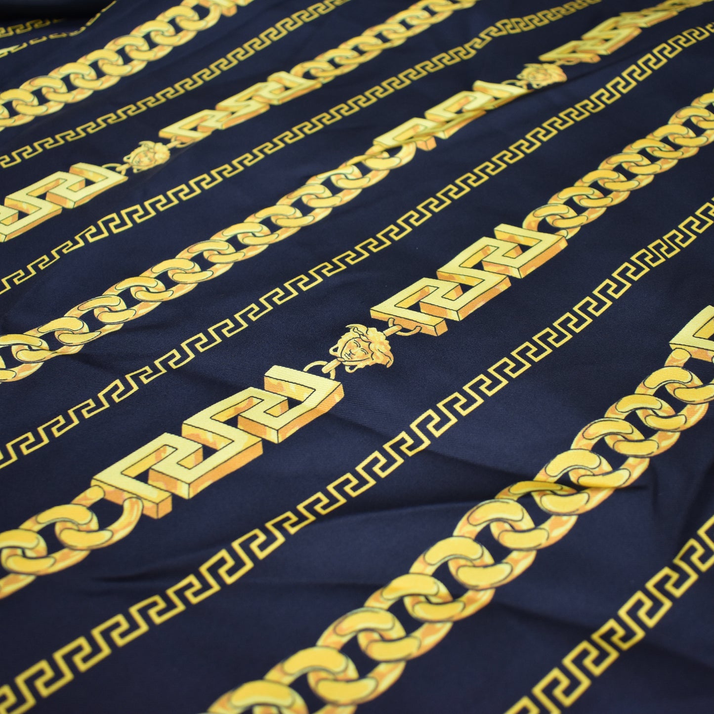 Versace - Black / Gold Medusa Chain Print Silk Shirt