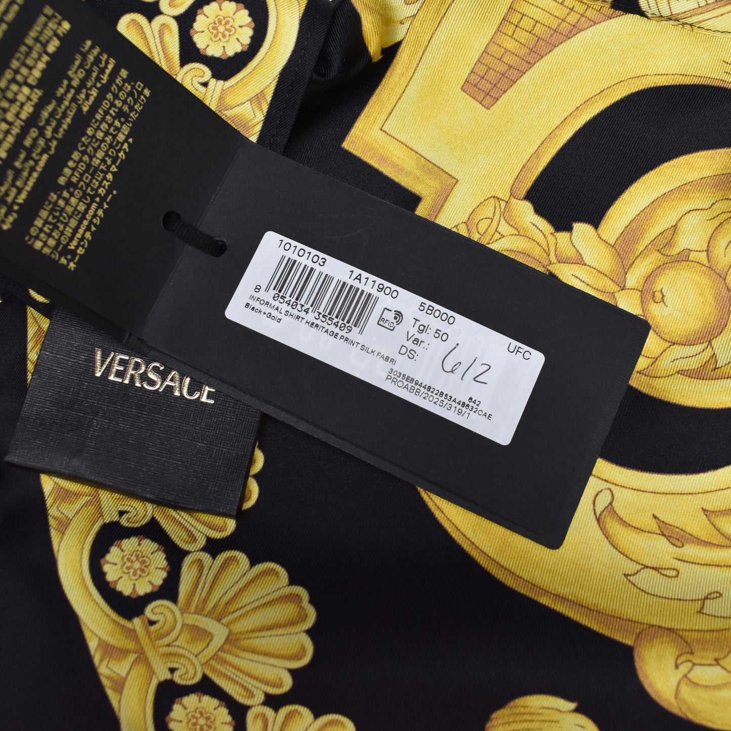 Versace - Black / Gold Barocco Medusa Silk Shirt