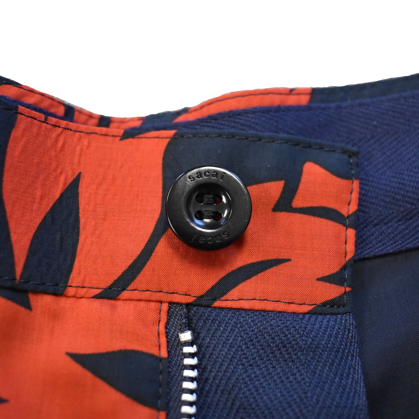 Sacai - Black & Red Floral Print Belted Shorts