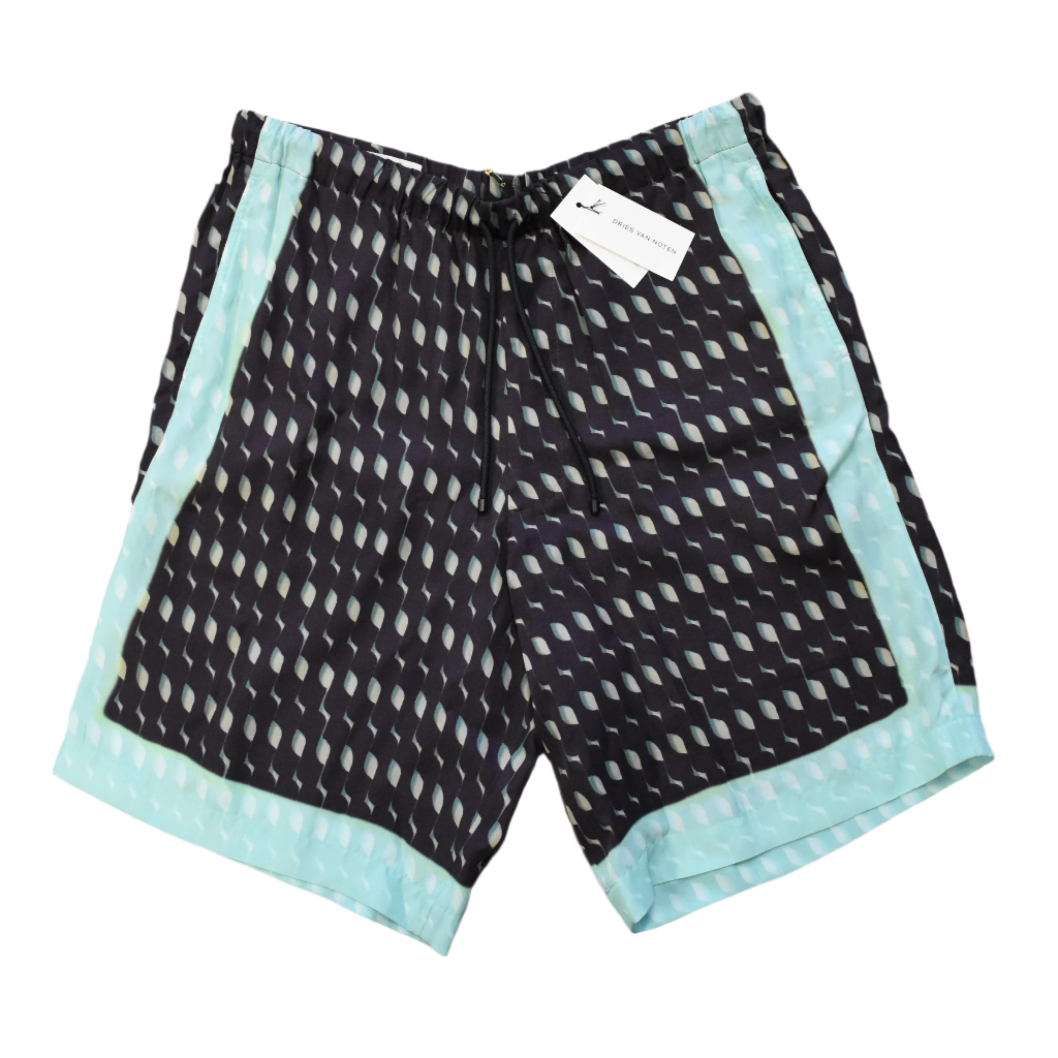 Linen-blend jacquard Bermuda shorts in green - Dries Van