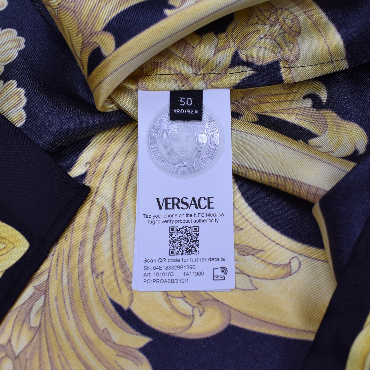 Versace - Black / Gold Barocco Medusa Silk Shirt