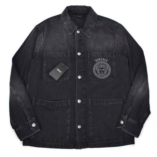 Versace - Black Medusa Logo Denim Jacket