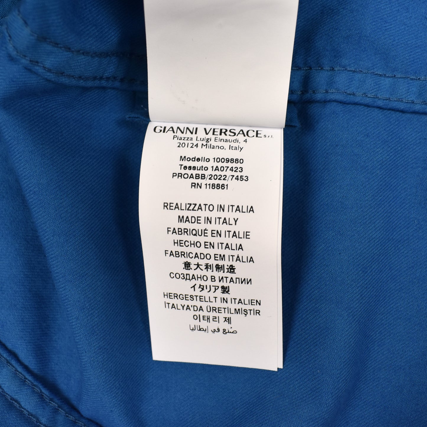 Versace - Blue Velvet Medusa Button Trucker Jacket