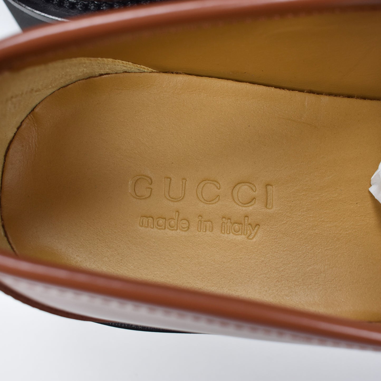 Gucci - Brown Leather GG Logo Chain Lug Sole Loafers