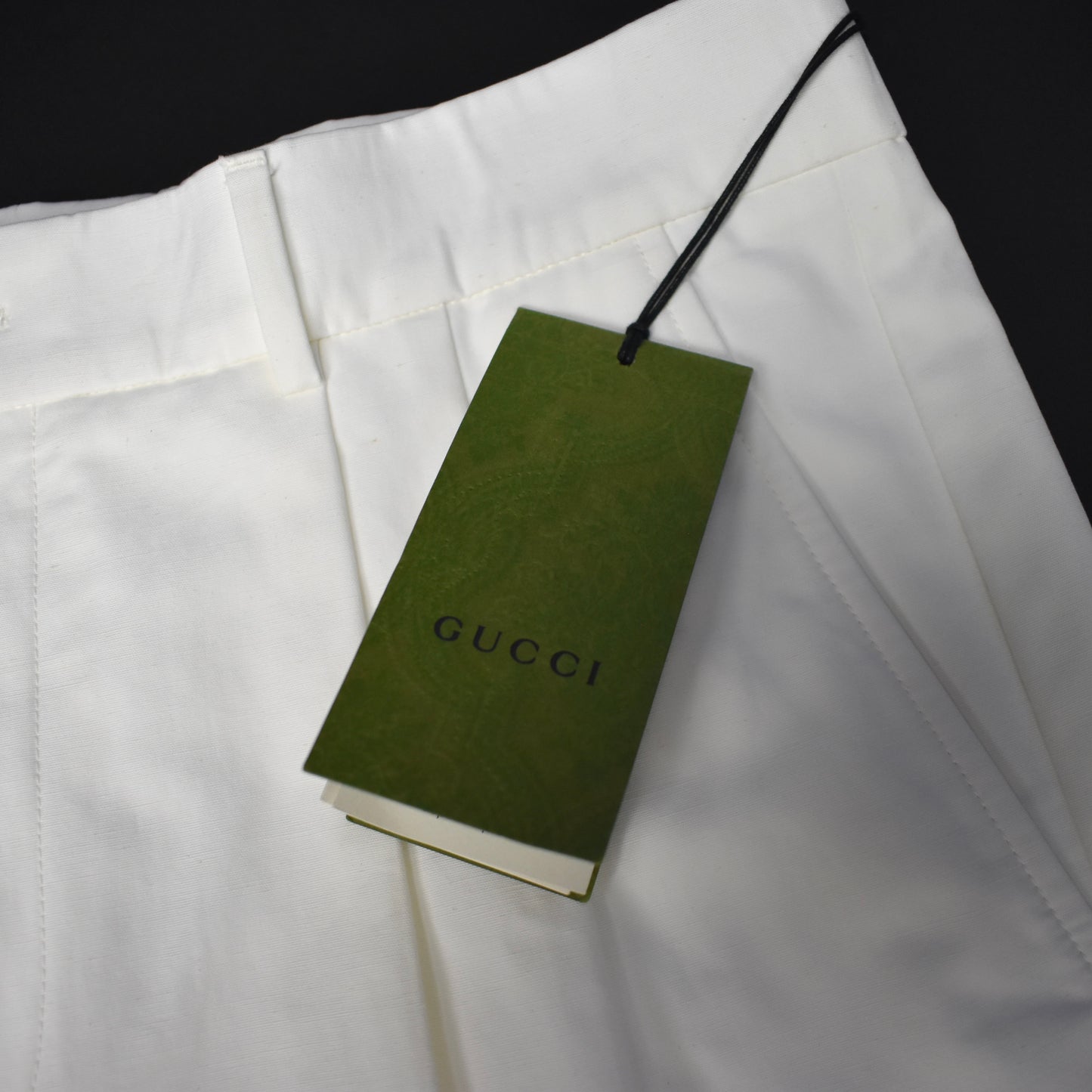 Gucci - White Flying Pig Embroidered Wide Leg Pants