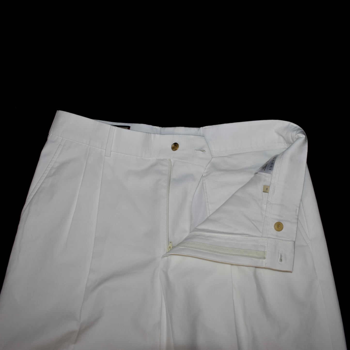 Gucci - White Flying Pig Embroidered Wide Leg Pants