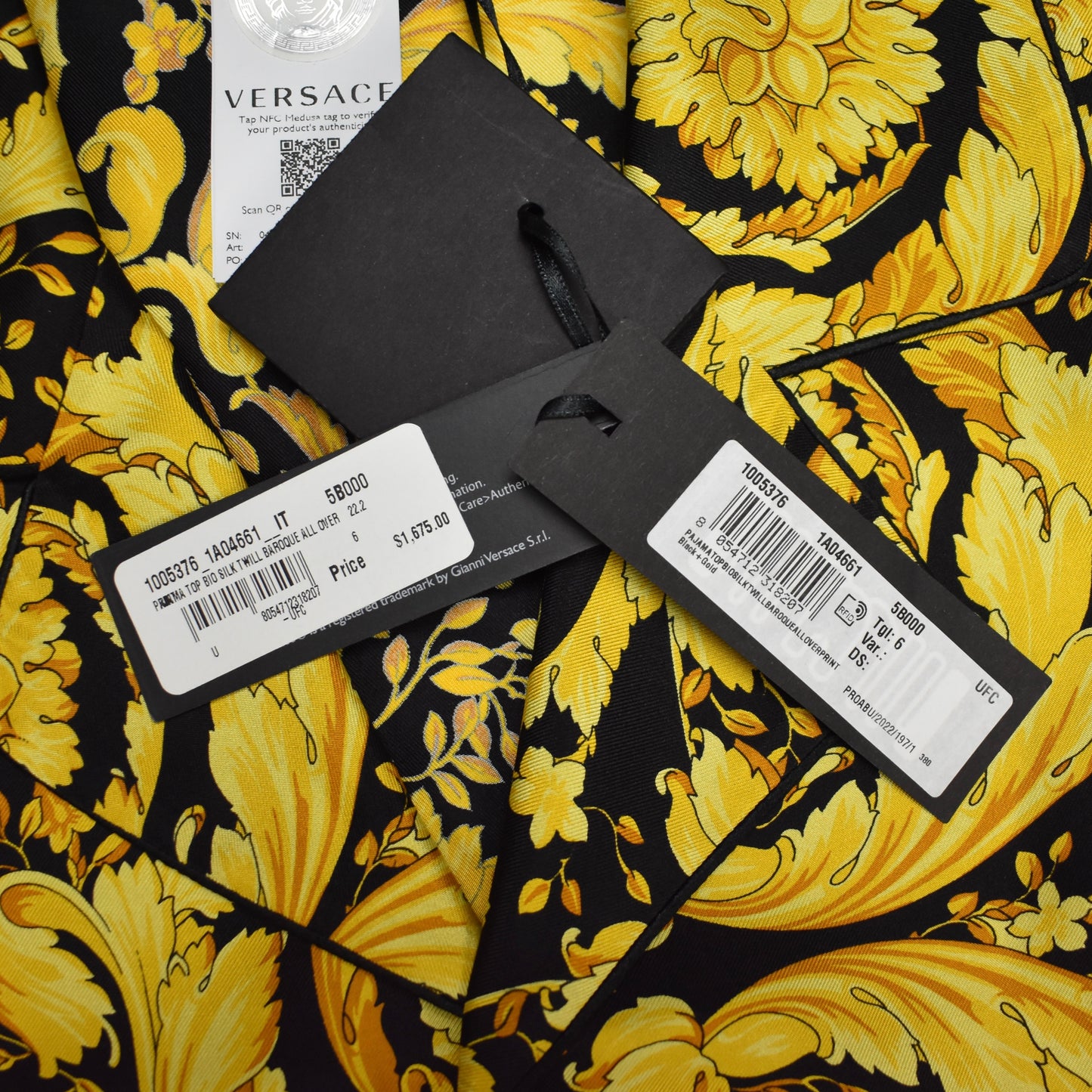 Versace - Black / Gold Barocco Silk Shirt