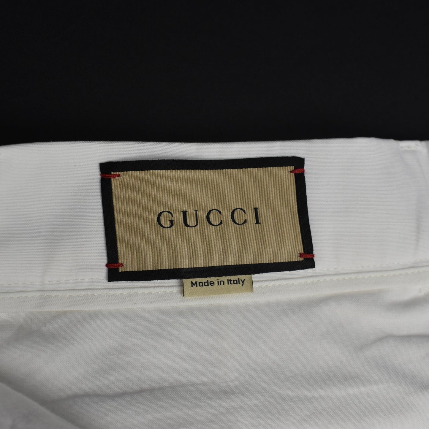 Gucci - White Flying Pig Embroidered Wide Leg Pants