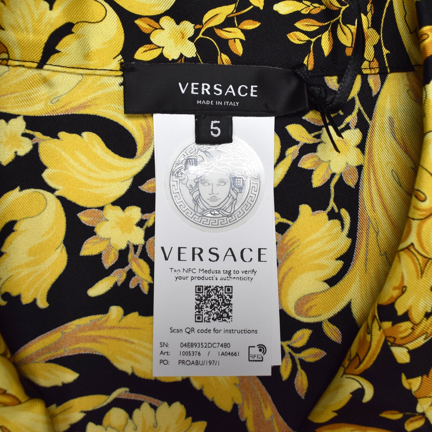 Versace - Black / Gold Barocco Silk Shirt