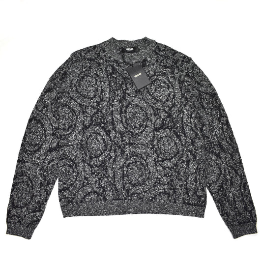 Versace - Black Baroque Knit Tweed Sweater