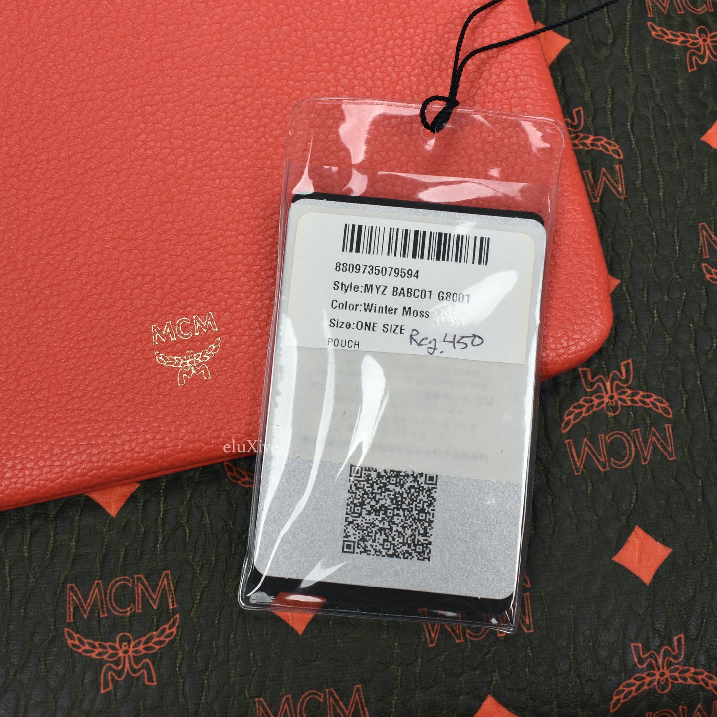MCM - Black/Red Winter Moss Monogram Wristlet/Clutch 3-Piece Set