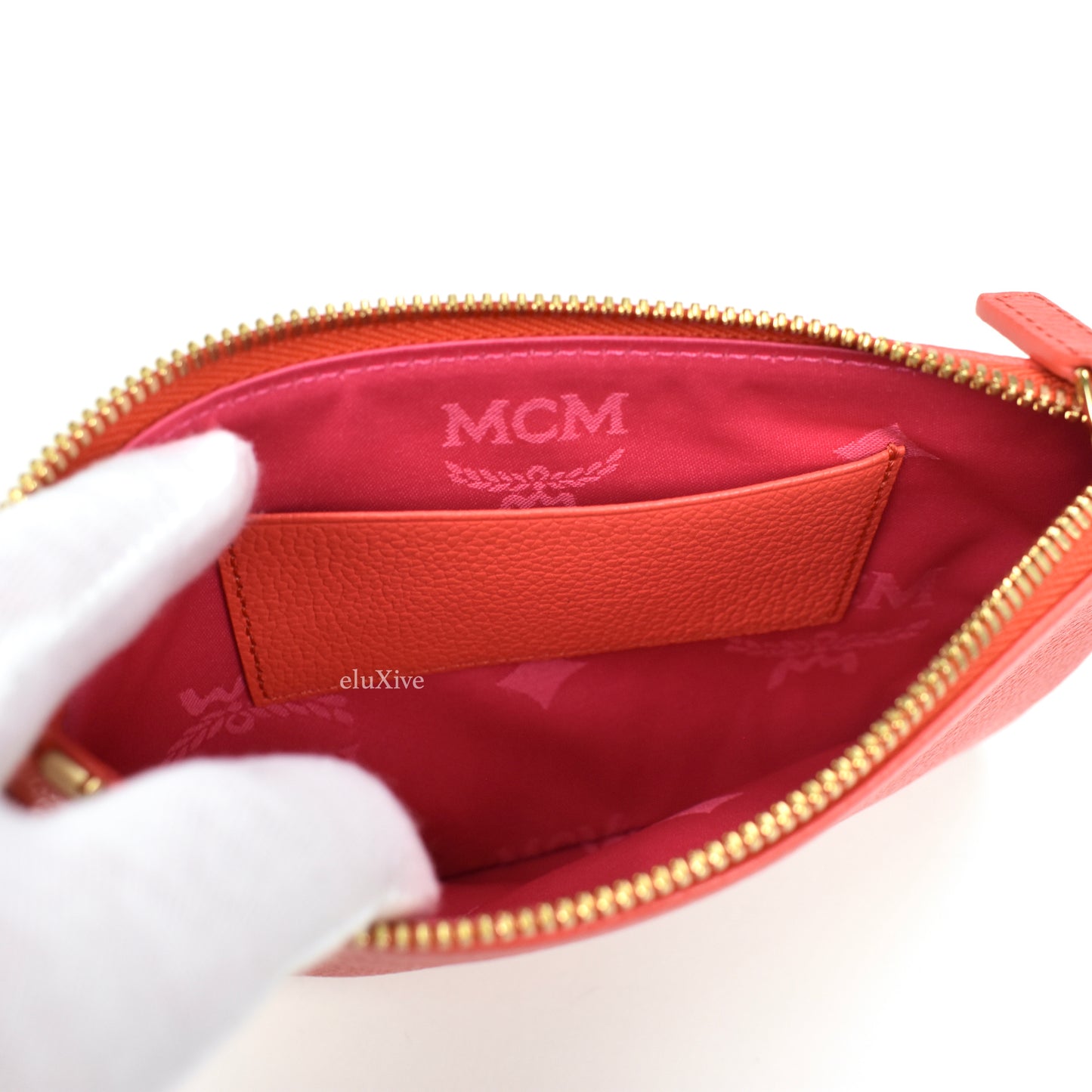 MCM - Black/Red Winter Moss Monogram Wristlet/Clutch 3-Piece Set