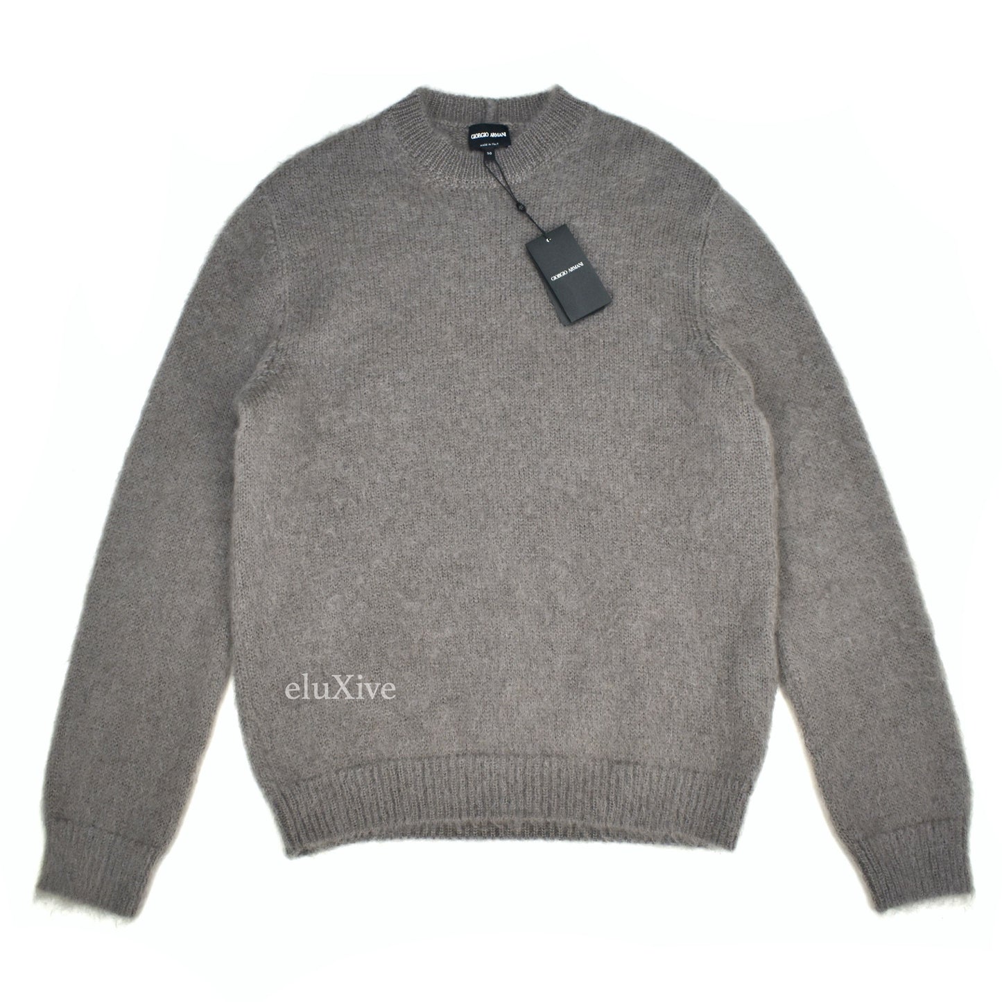 Giorgio Armani - Gray Fuzzy Mohair Knit Sweater