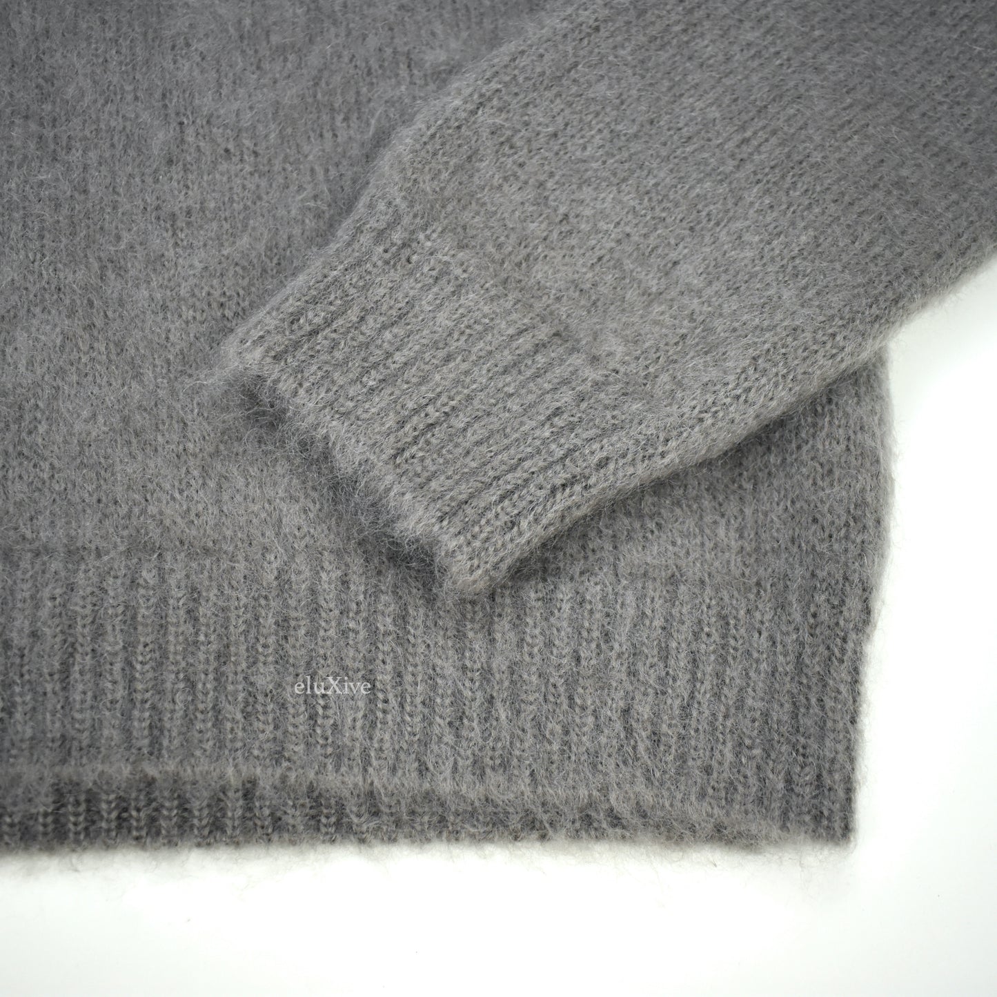 Giorgio Armani - Gray Fuzzy Mohair Knit Sweater