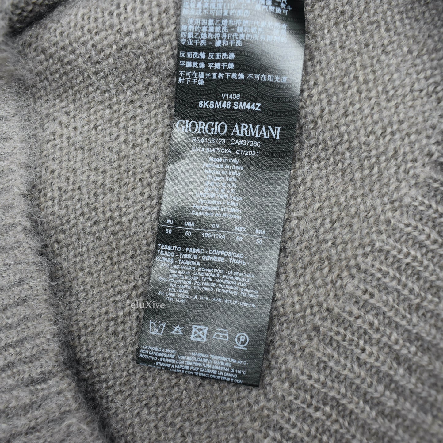 Giorgio Armani - Gray Fuzzy Mohair Knit Sweater