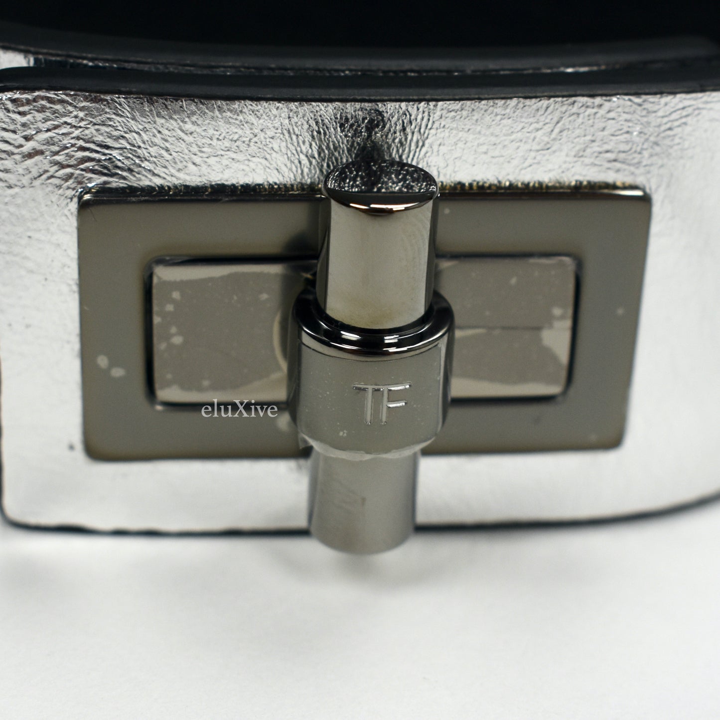Tom Ford - Silver Leather Turnlock Bracelet