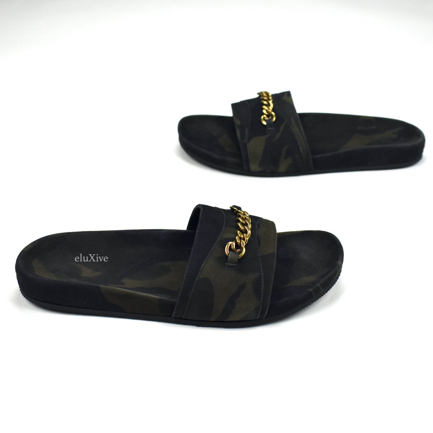 Tom Ford - Camo Suede Chain Slides