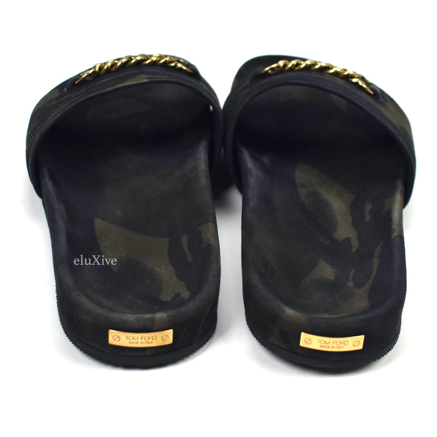 Tom Ford - Camo Suede Chain Slides