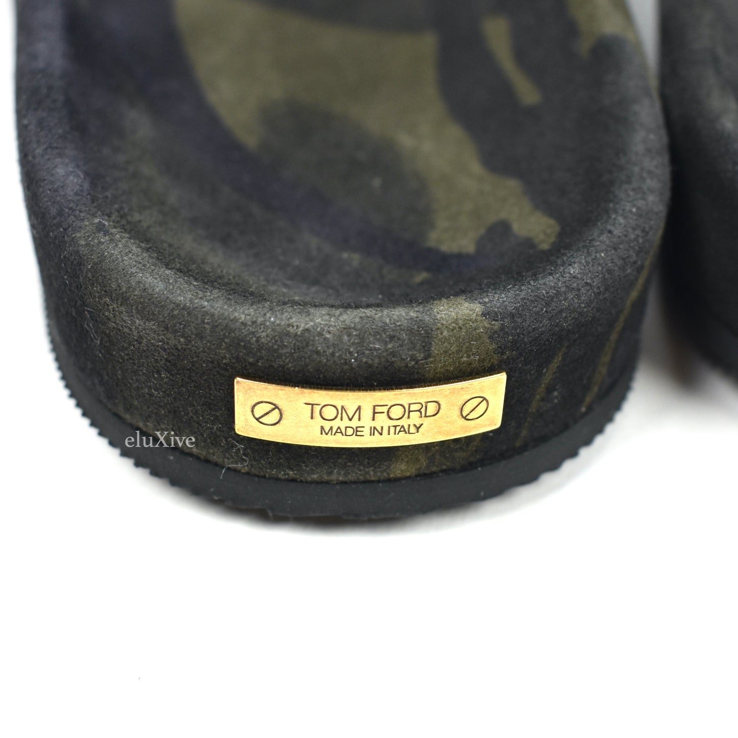 Tom Ford - Camo Suede Chain Slides