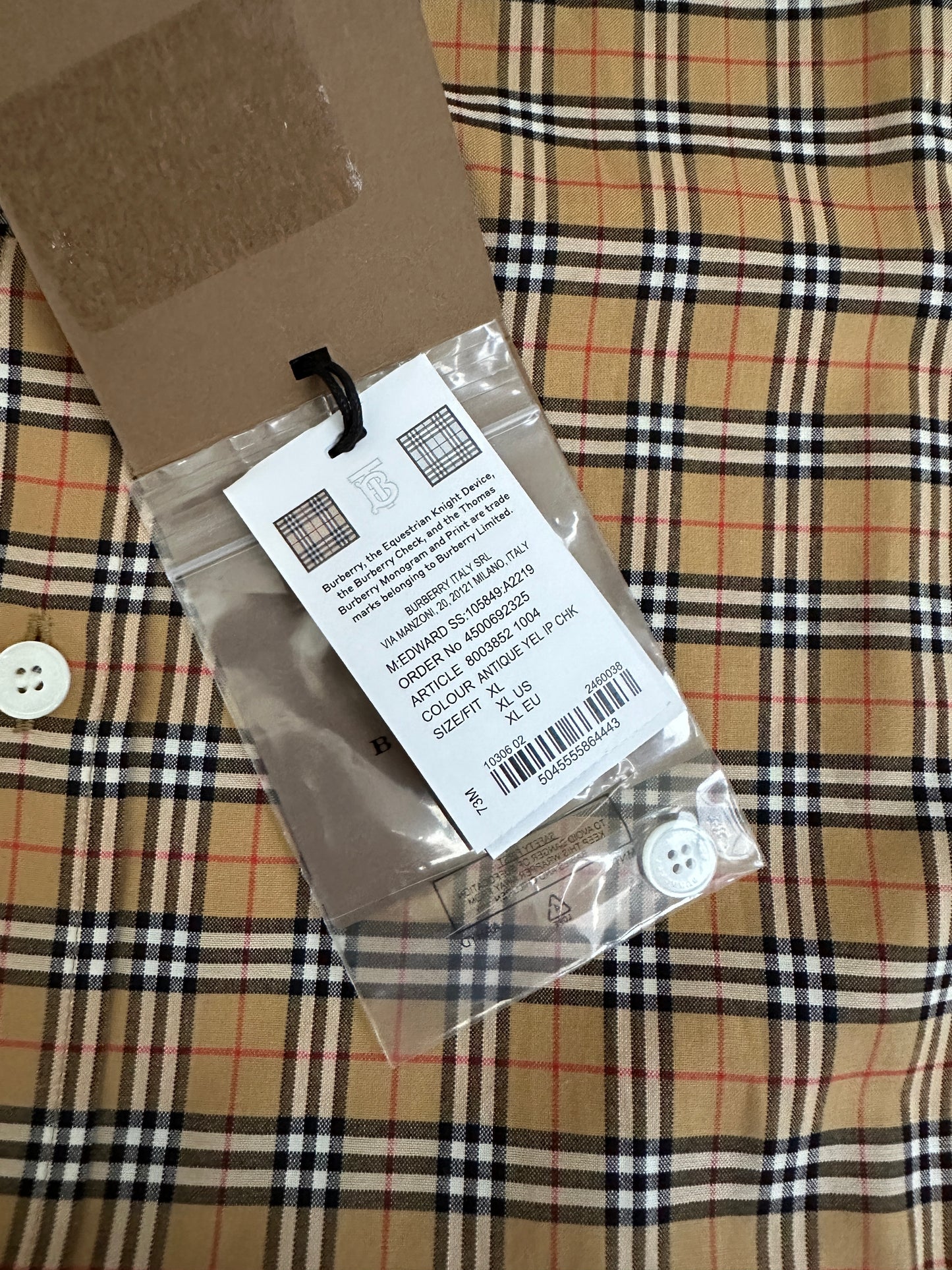 Burberry - Beige Archive Check Button Down Shirt