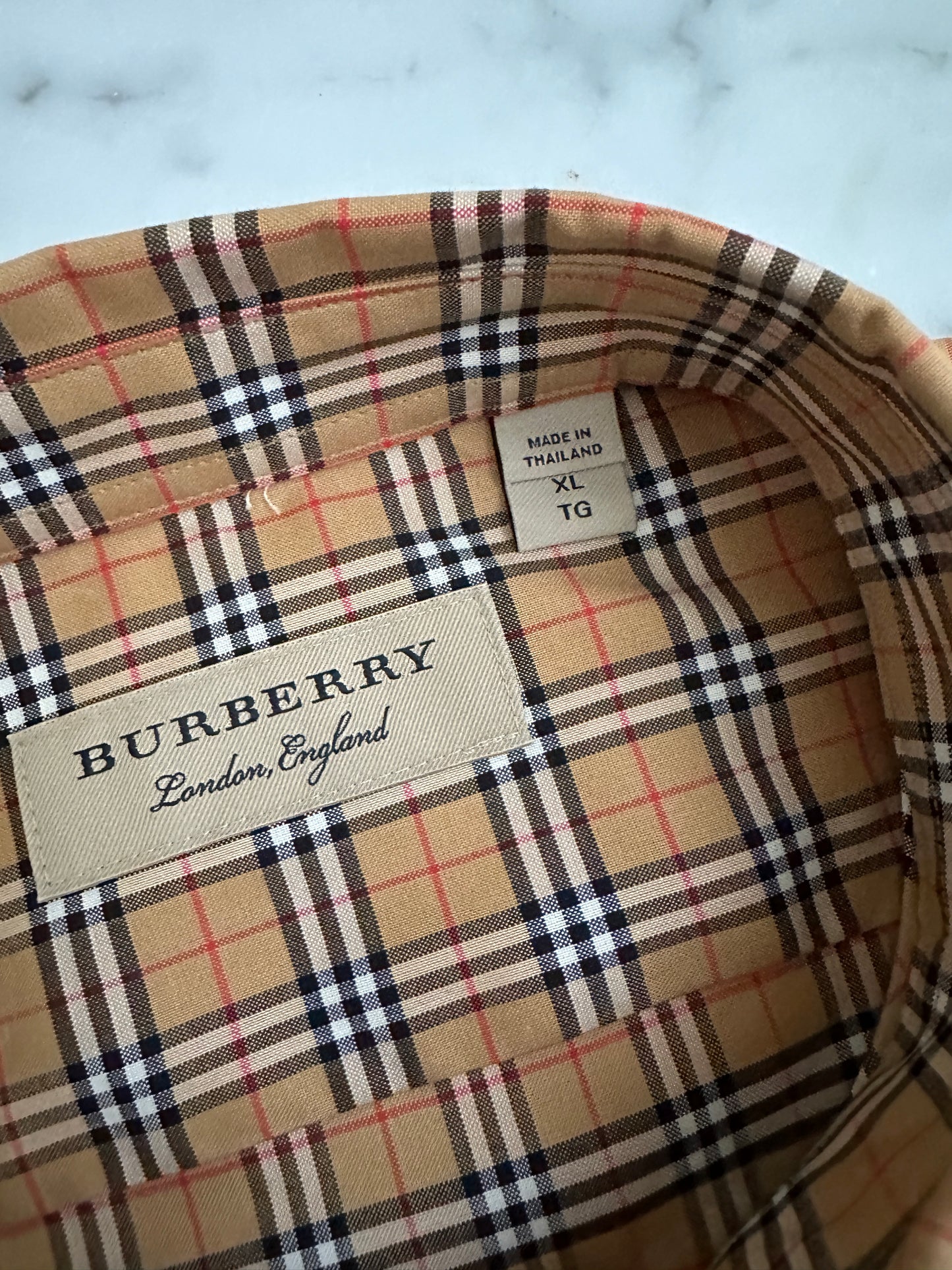 Burberry - Beige Archive Check Button Down Shirt