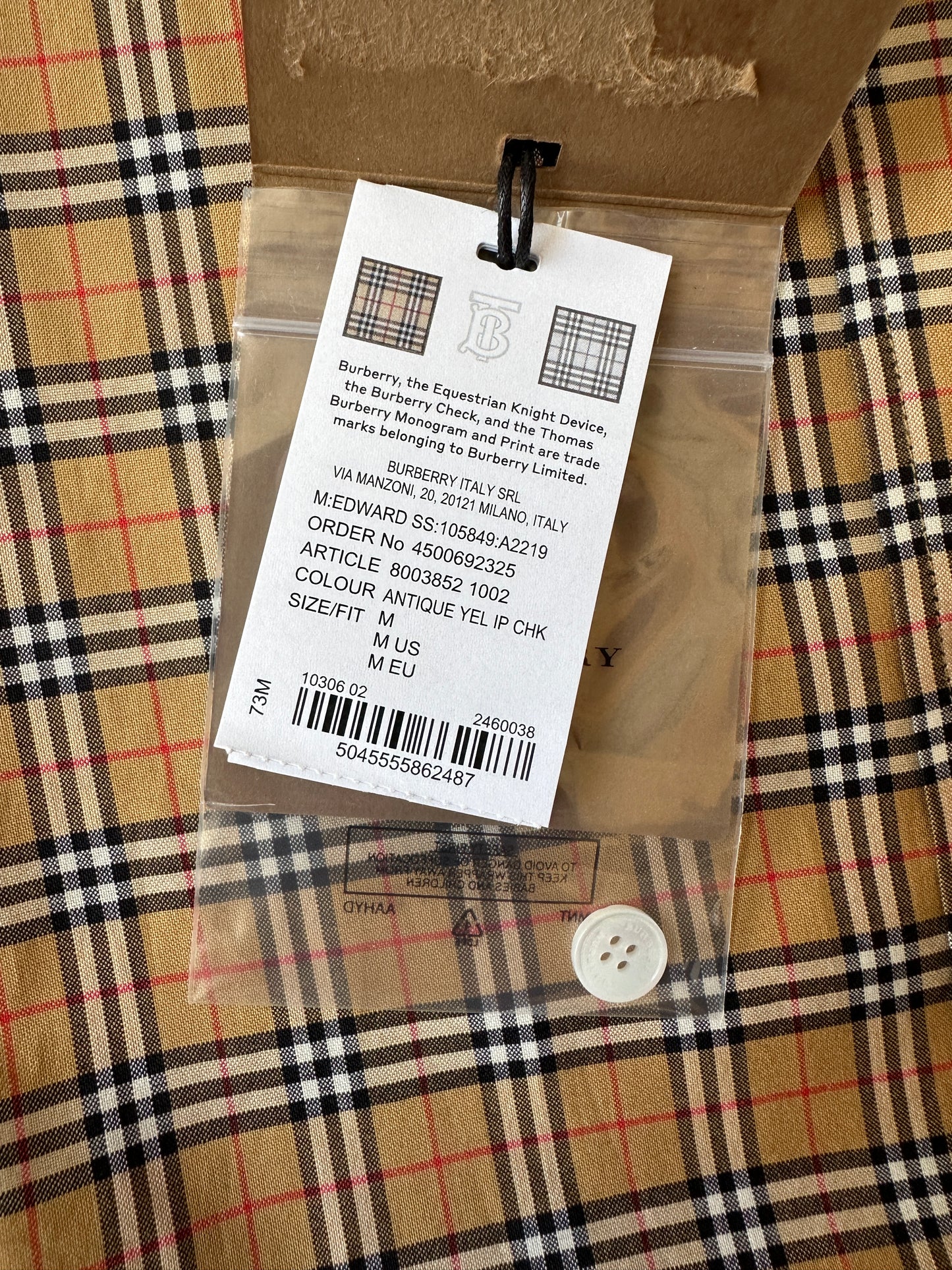 Burberry - Beige Archive Check Button Down Shirt