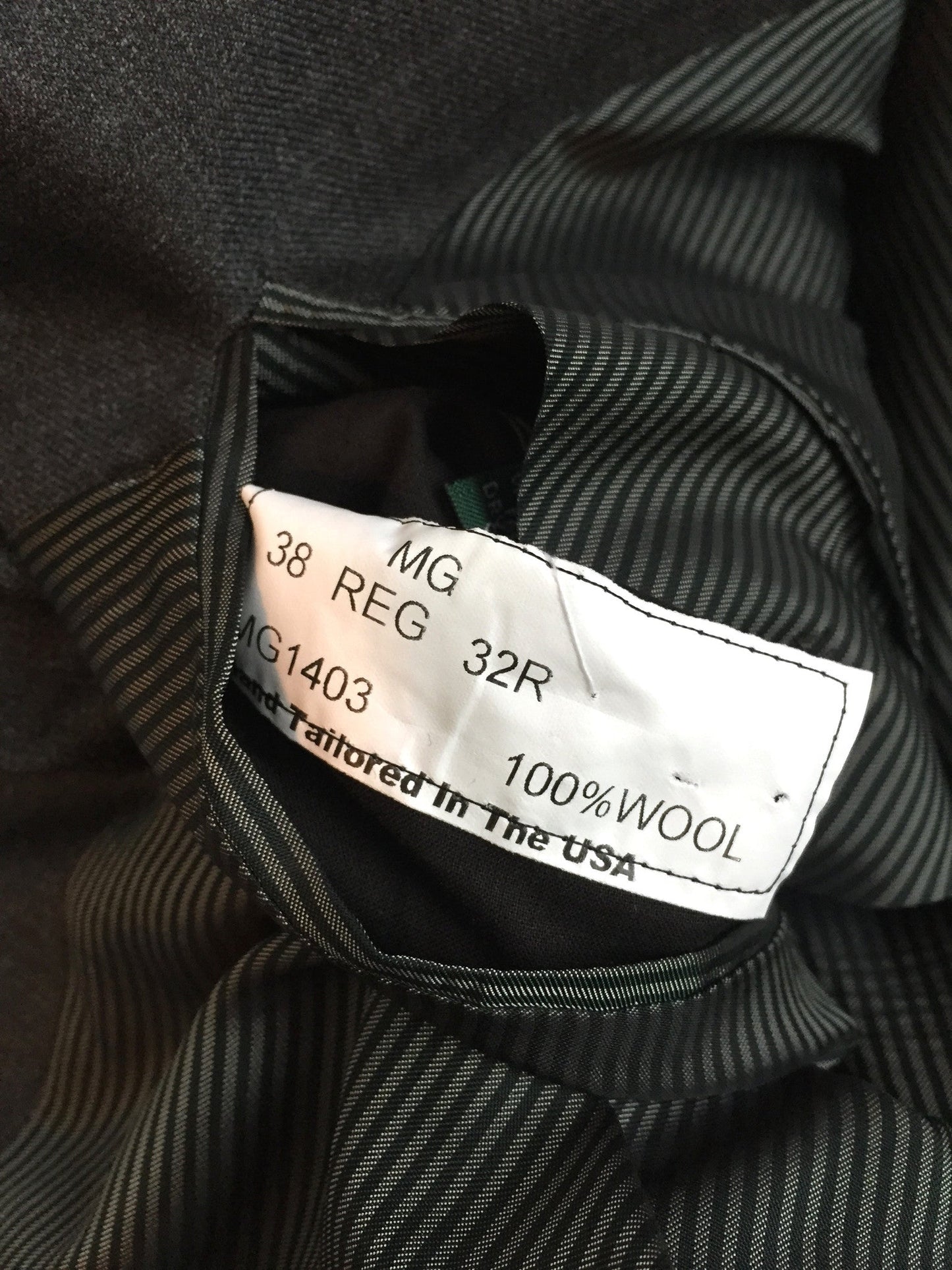 Martin Greenfield - Charcoal Gray 100% Wool Suit