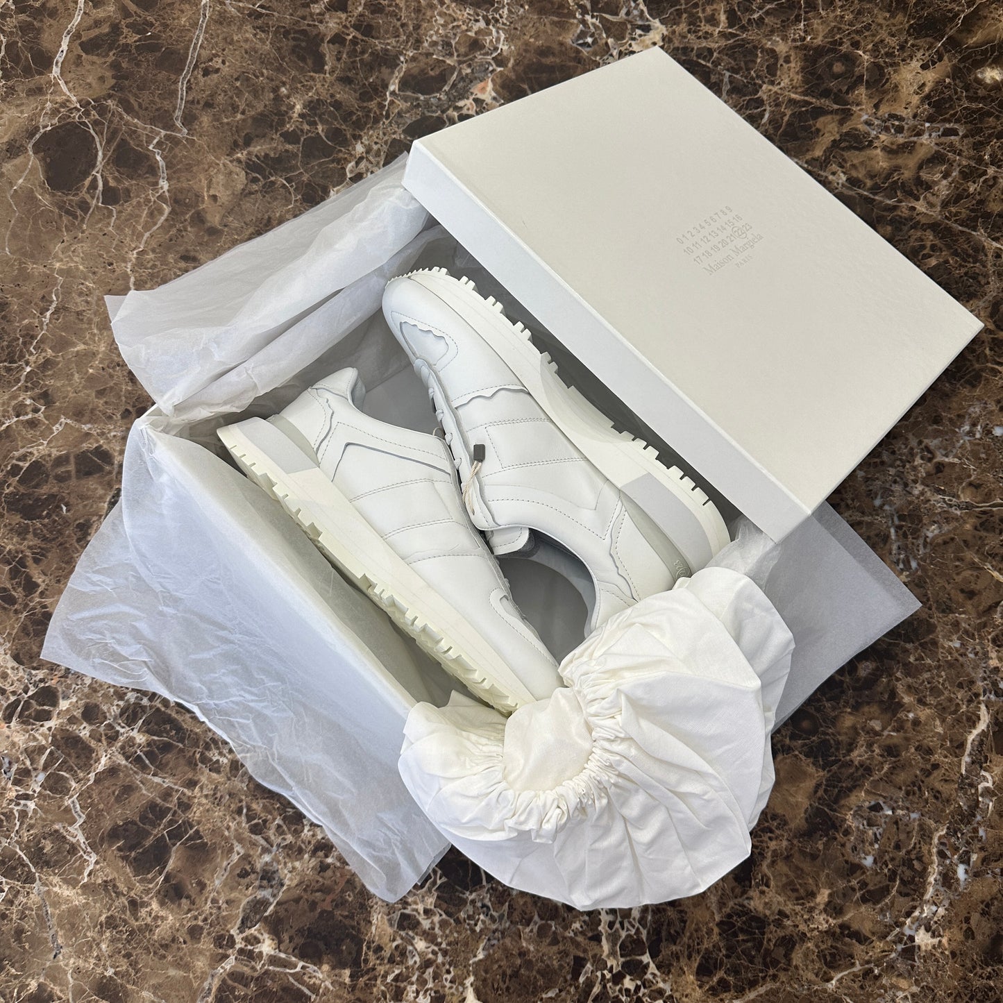 Maison Margiela - White Leather Evolution Runner Sneakers
