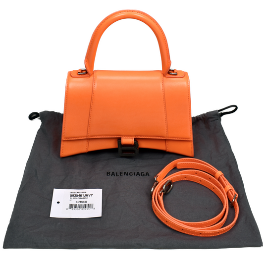 Balenciaga - Small Leather Hourglass Bag (Fluo Orange)
