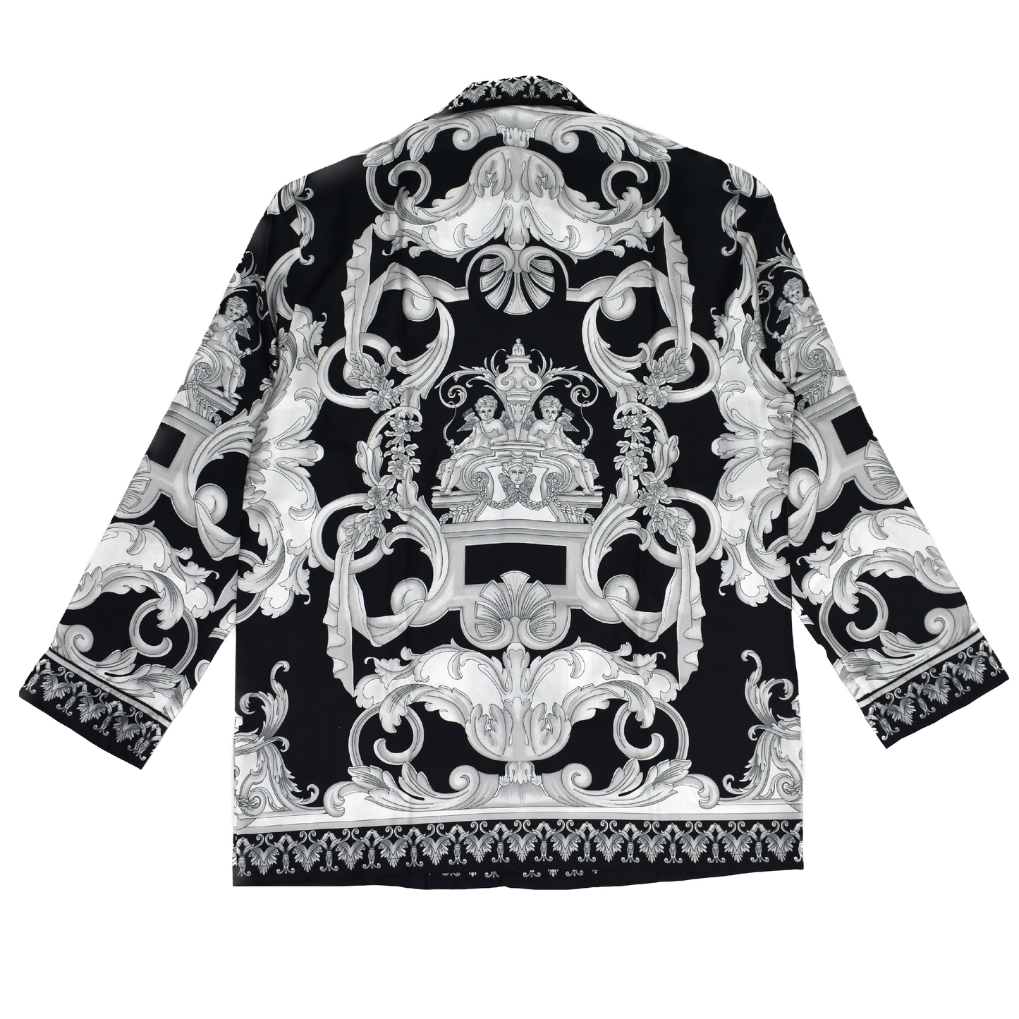 Versace - Black / Silver Barocco Print Silk Shirt