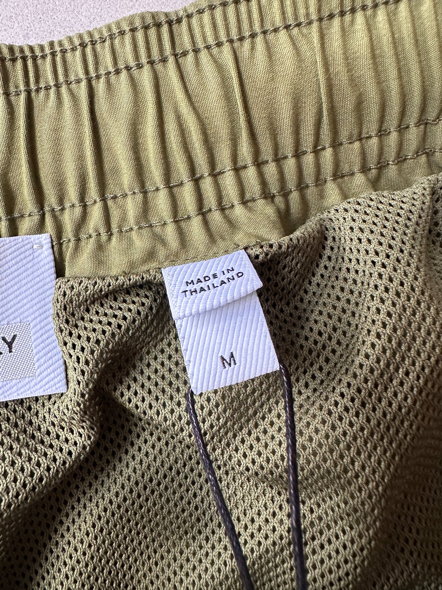 Burberry - Olive Logo Print Swim Shorts