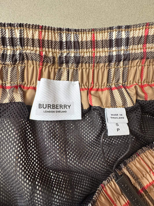 Burberry - Beige Archive Check Swim Shorts