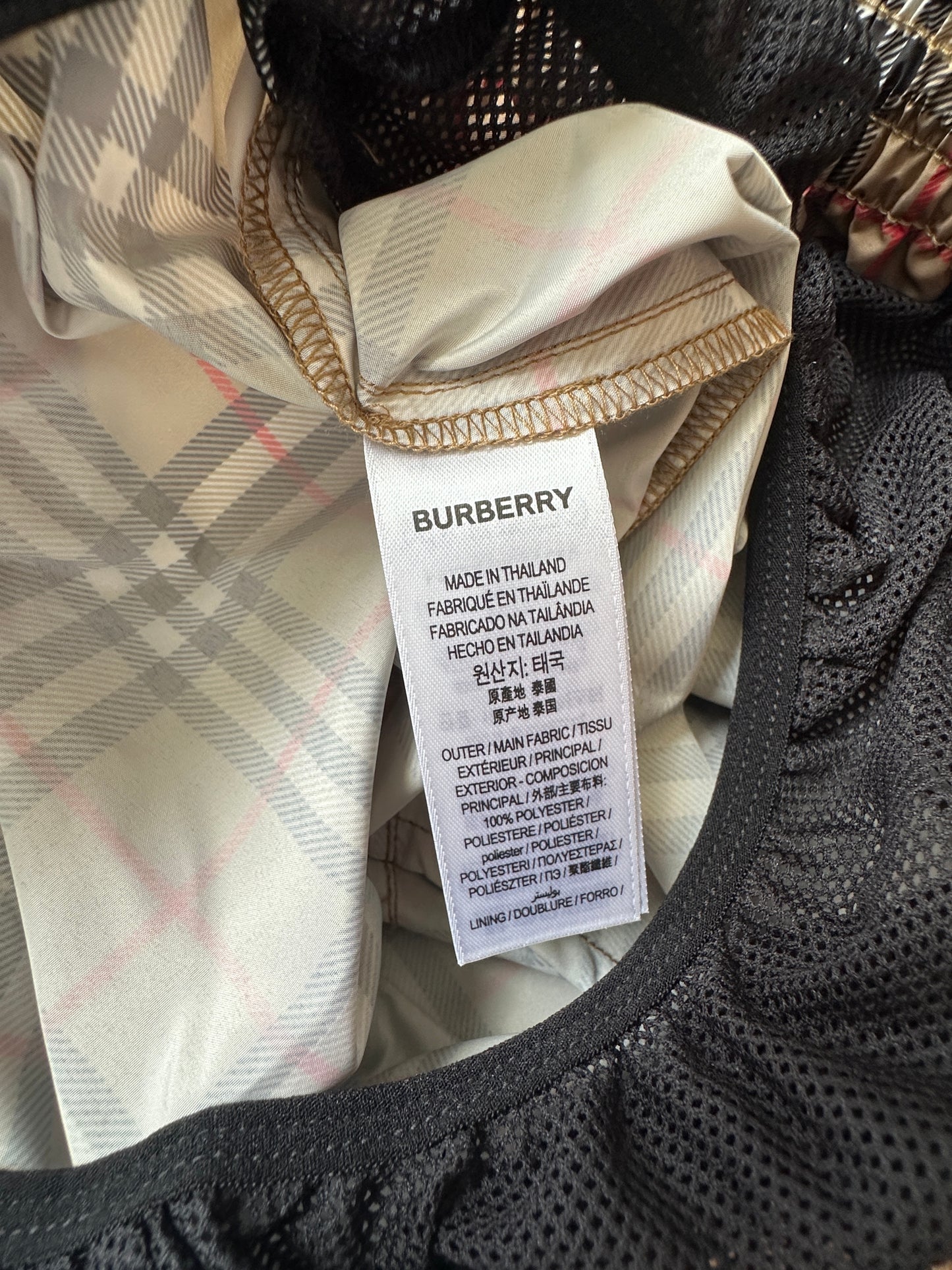 Burberry - Beige Archive Check Swim Shorts